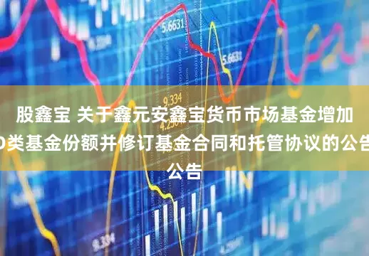 股鑫宝 关于鑫元安鑫宝货币市场基金增加D类基金份额并修订基金合同和托管协议的公告